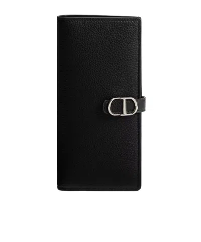 Dior Normandie Long Bifold Wallet In Black