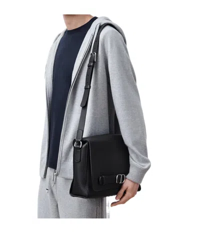 Dior Normandie Messenger Bag With Flap In Black