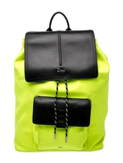 Pre-owned Dior Nylon Backpack In Yellow
