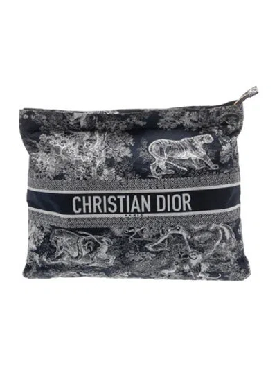 Pre-owned Dior Nylon Clutch In Blue