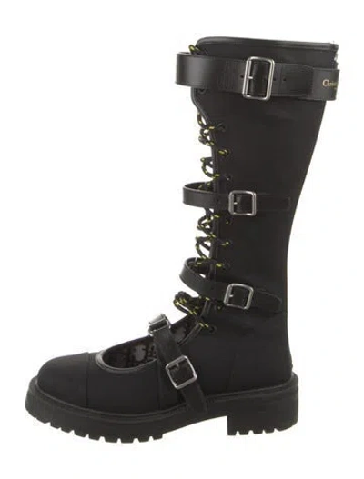 Pre-owned Dior Nylon Combat Boots In Black