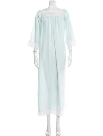 Pre-owned Dior Nylon Crochet Trim Nightgown In Blue