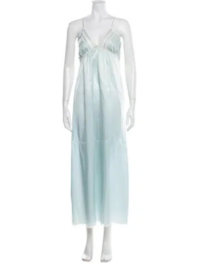 Pre-owned Dior Nylon Lace Trim Embellishment Nightgown In Blue