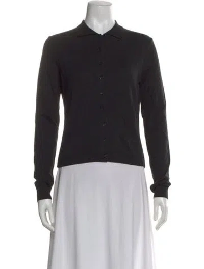 Pre-owned Dior Nylon Long Sleeve Button-up Top W/ Tags In Black