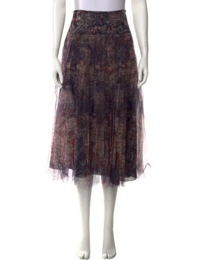 Pre-owned Dior Nylon Midi Length Skirt In Blue