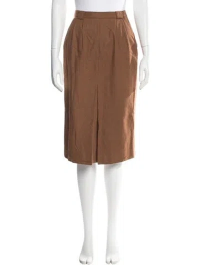 Pre-owned Dior Nylon Midi Length Skirt In Brown