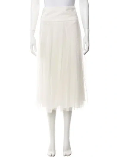 Pre-owned Dior Nylon Midi Length Skirt In White