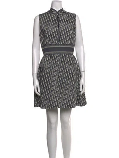 Pre-owned Dior Nylon Mini Dress In Blue