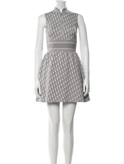 Pre-owned Dior Nylon Mini Dress In Gray