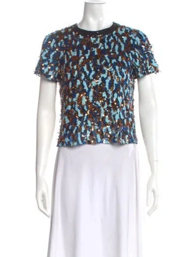Pre-owned Dior Nylon Patterned Top In Blue