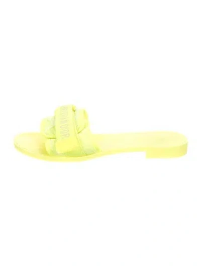 Pre-owned Dior Nylon Raw-edge Trim Slides In Yellow