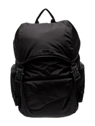 Pre-owned Dior Nylon Saddle In Black