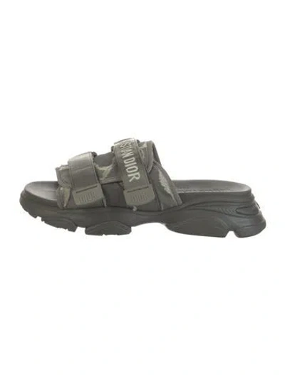 Pre-owned Dior Nylon Slides In Gray