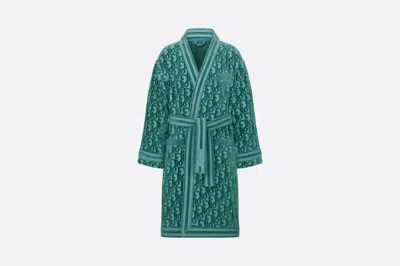 Pre-owned Dior Oblique Bathrobe Jade Green Terry Cloth