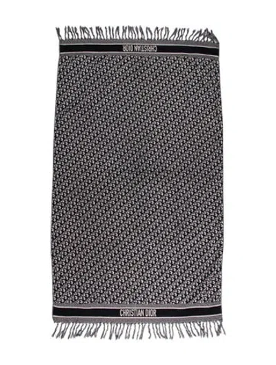 Pre-owned Dior Oblique Beach Towel In Blue