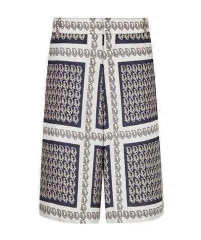Dior Oblique Bermuda Shorts In Blue