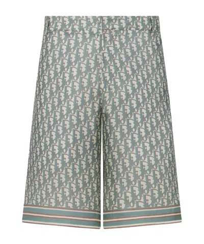 Dior Oblique Bermuda Shorts In Gray