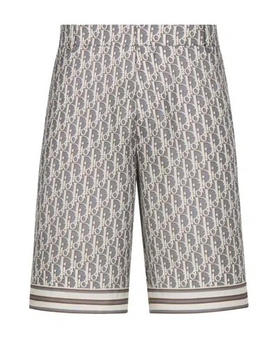 Dior Oblique Bermuda Shorts In Gray