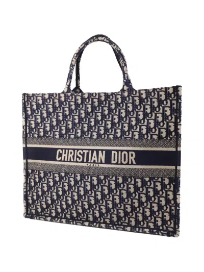 Pre-owned Dior Oblique Book Tote Bag In Blue