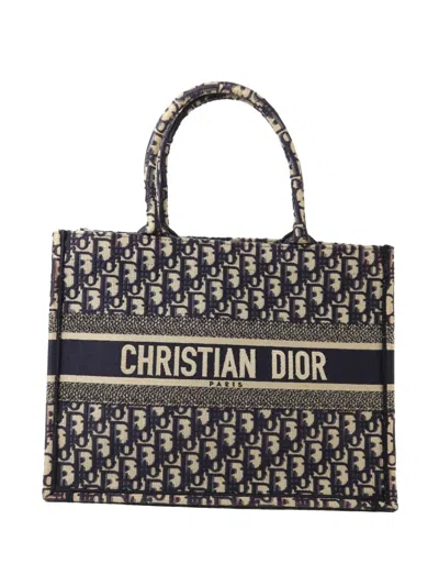 Pre-owned Dior Oblique Book Tote Tote Bag In Blue