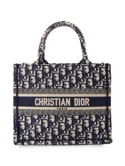 Pre-owned Dior Oblique Book Tote Tote Bag In Blue