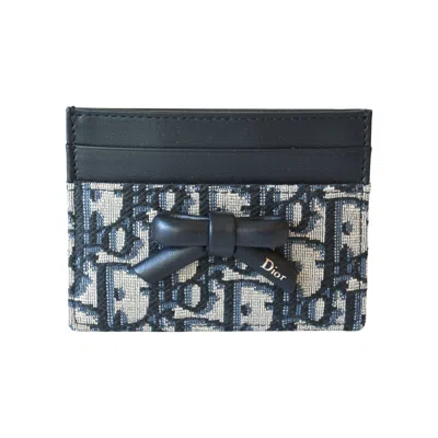 Dior Oblique Bow Freesia Card Holder Blue