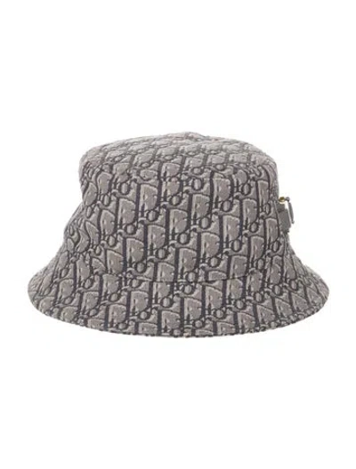 Pre-owned Dior Oblique Bucket Hat W/tags In Grey