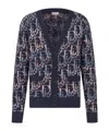 Dior Oblique Button Wool Knitted Cardigan In Black