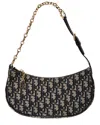Dior Oblique Canvas Shoulder Bag In Blue