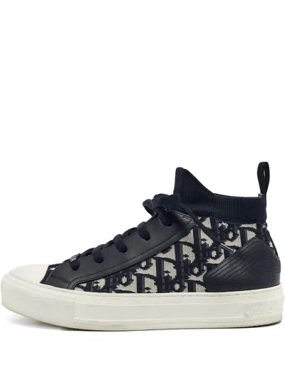 Pre-owned Dior Oblique-canvas Sneakers In Blue