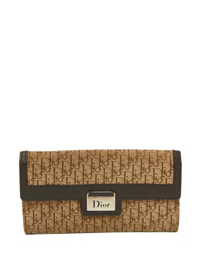 Pre-owned Dior Oblique Canvas Wallet