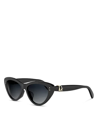 Dior Oblique Cat Eye Sunglasses, 56mm In Black
