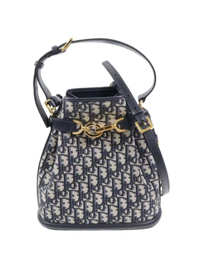 Pre-owned Dior Oblique C'est  Bucket Bag In Blue