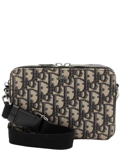 Pre-owned Dior Oblique Double Zip Pouch (authentic Pre-loved)