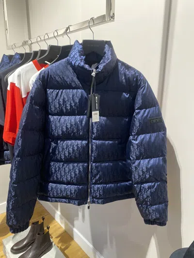 Pre-owned Dior Oblique Down Jacket In Blue