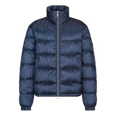 Dior Oblique Down Jacket 'navy Blue Technical Jacquard'