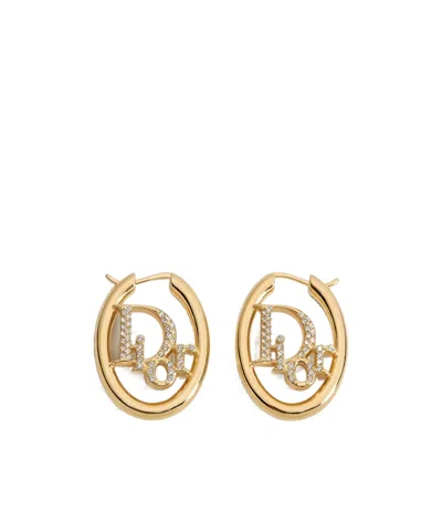 Dior Oblique Earrings In Gold