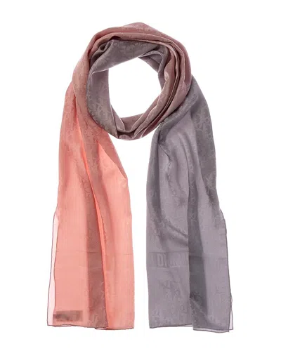 Dior Oblique Garden Etoile Silk Scarf In Pink