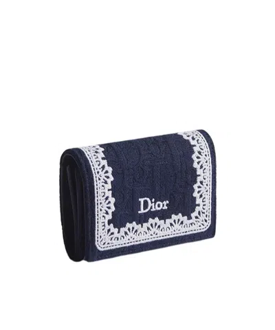 Dior Oblique Glycine Wallet In Blue