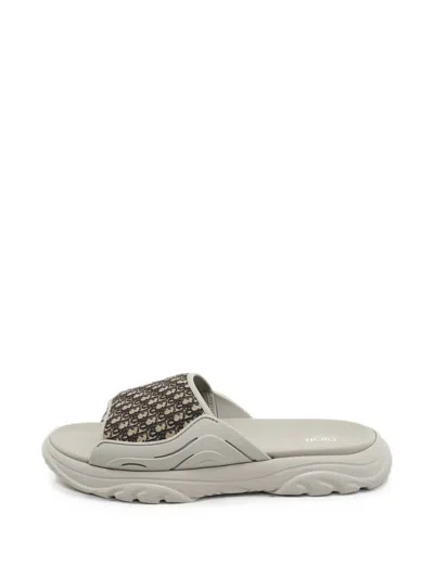 Pre-owned Dior Oblique H-town Sandals In Neutral