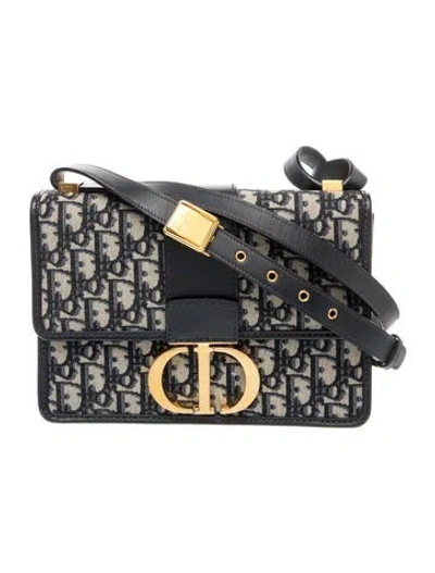 Pre-owned Dior Oblique Jacquard 30 Montaigne In Blue