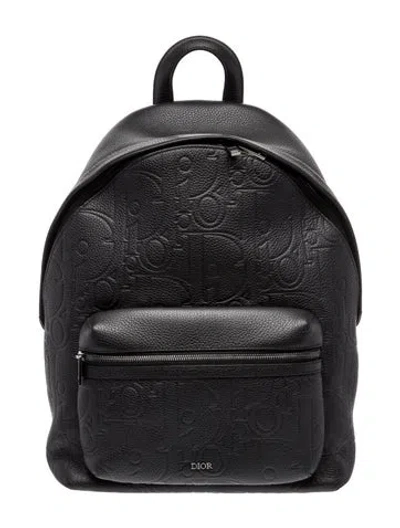Pre-owned Dior Oblique Jacquard Backpack 2024 In Black