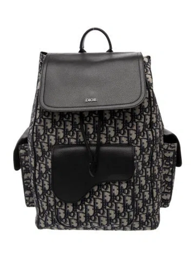 Pre-owned Dior Oblique Jacquard Backpack In Neutral