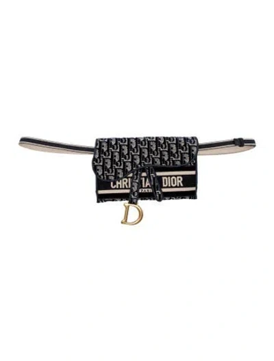 Pre-owned Dior Oblique Jacquard Belt Bag In Blue