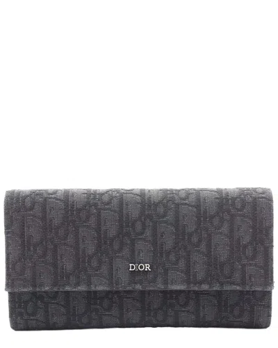 Pre-owned Dior Oblique Jacquard Bifold Wallet (authentic Pre-loved)