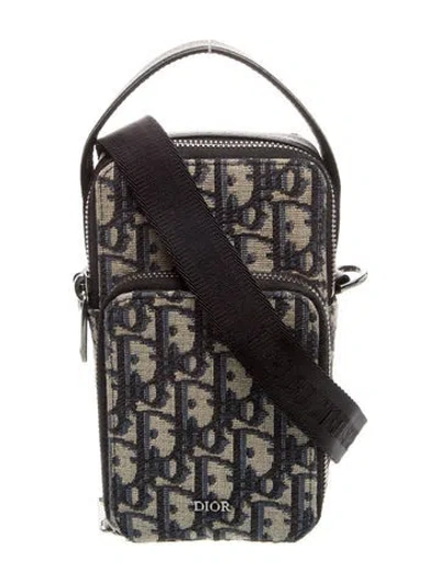Pre-owned Dior Oblique Jacquard Bucket Bag In Gray