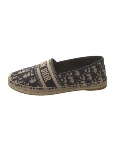 Pre-owned Dior Oblique Jacquard Canvas Espadrilles In Blue