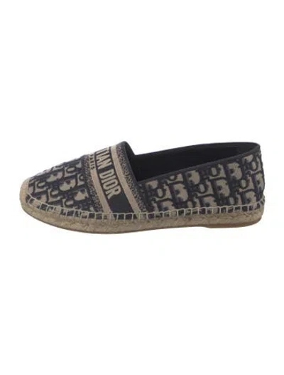 Pre-owned Dior Oblique Jacquard Canvas Espadrilles In Blue