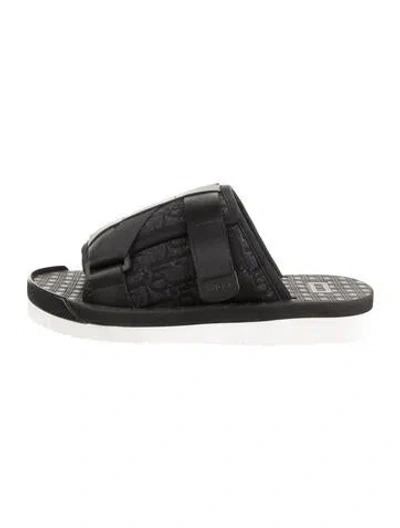 Pre-owned Dior Oblique Jacquard Canvas Flats In Black