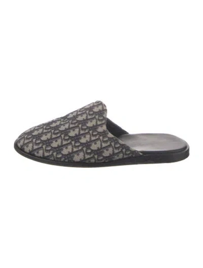 Pre-owned Dior Oblique Jacquard Canvas Slides